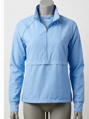 Last Chance Athletic Works Light Blue Pullover Windbreaker (Sz L) Performance